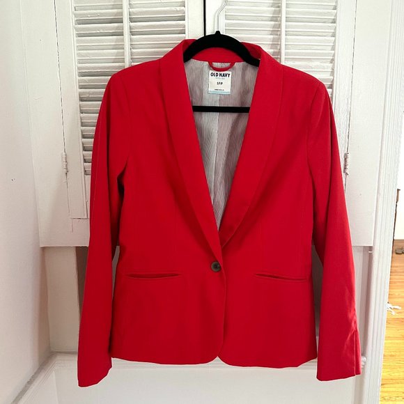 Old Navy Jackets & Blazers - OLD NAVY One Button Red Blazer with Pockets, Size Small